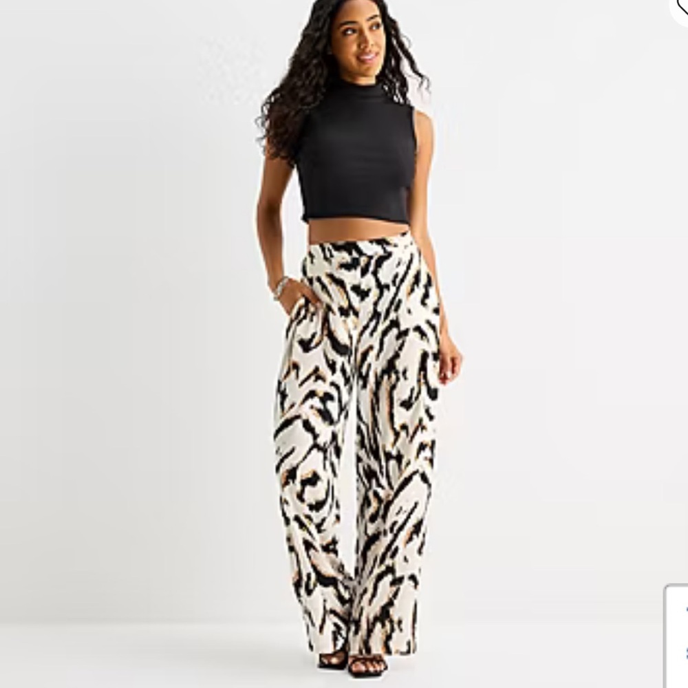 Bold Elements Animal Printed Wide-Leg Pants sz Small NWT - Picture 5 of 11